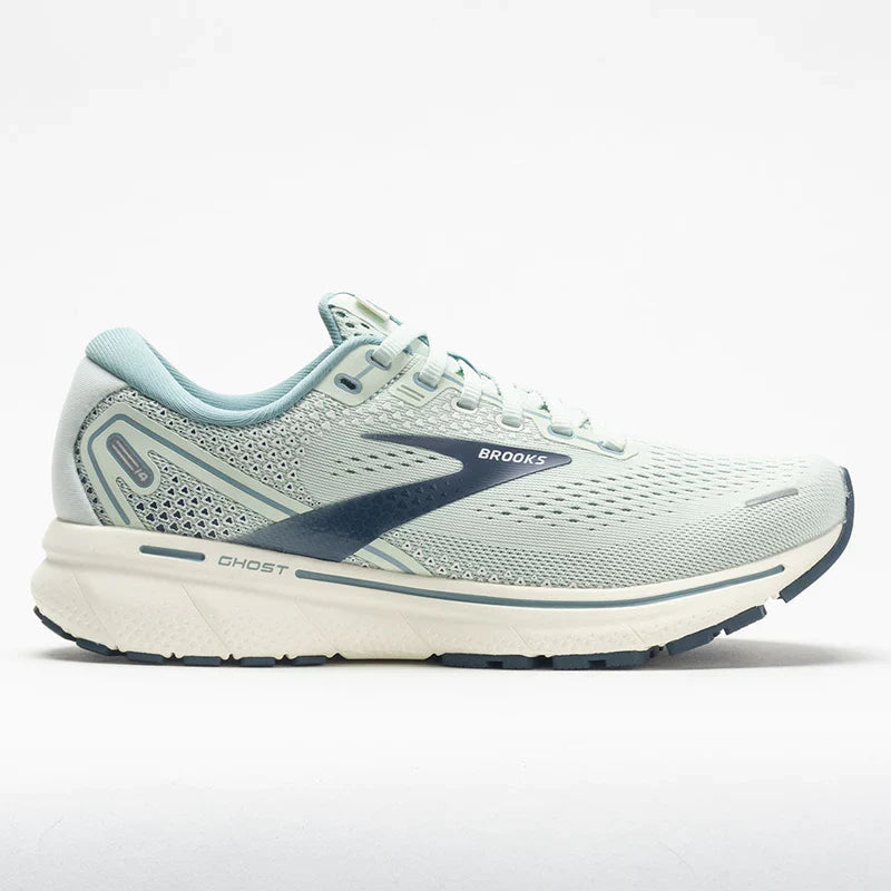 Women's Brooks Ghost 14, Aqua Glass/Whisper White/Navy, 6 B Medium