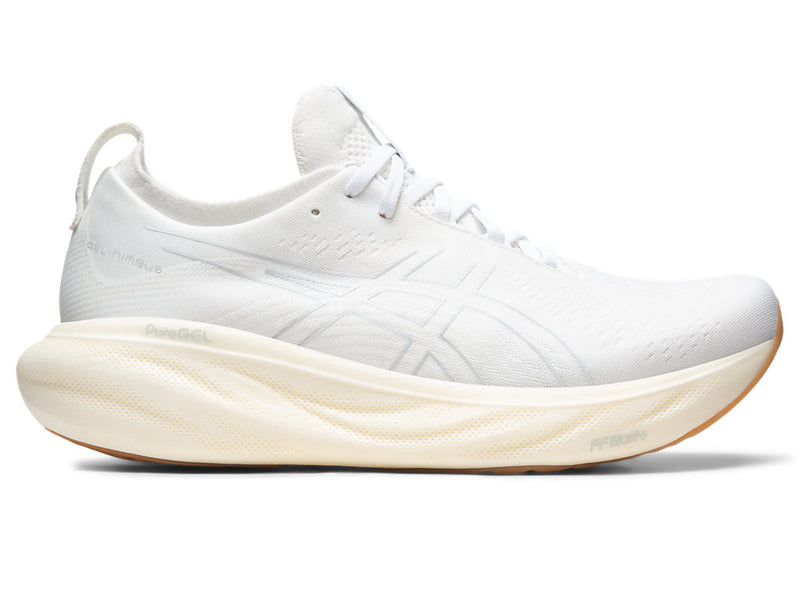 Men's Asics Gel-Nimbus 25, White/White, 7.5 D Medium