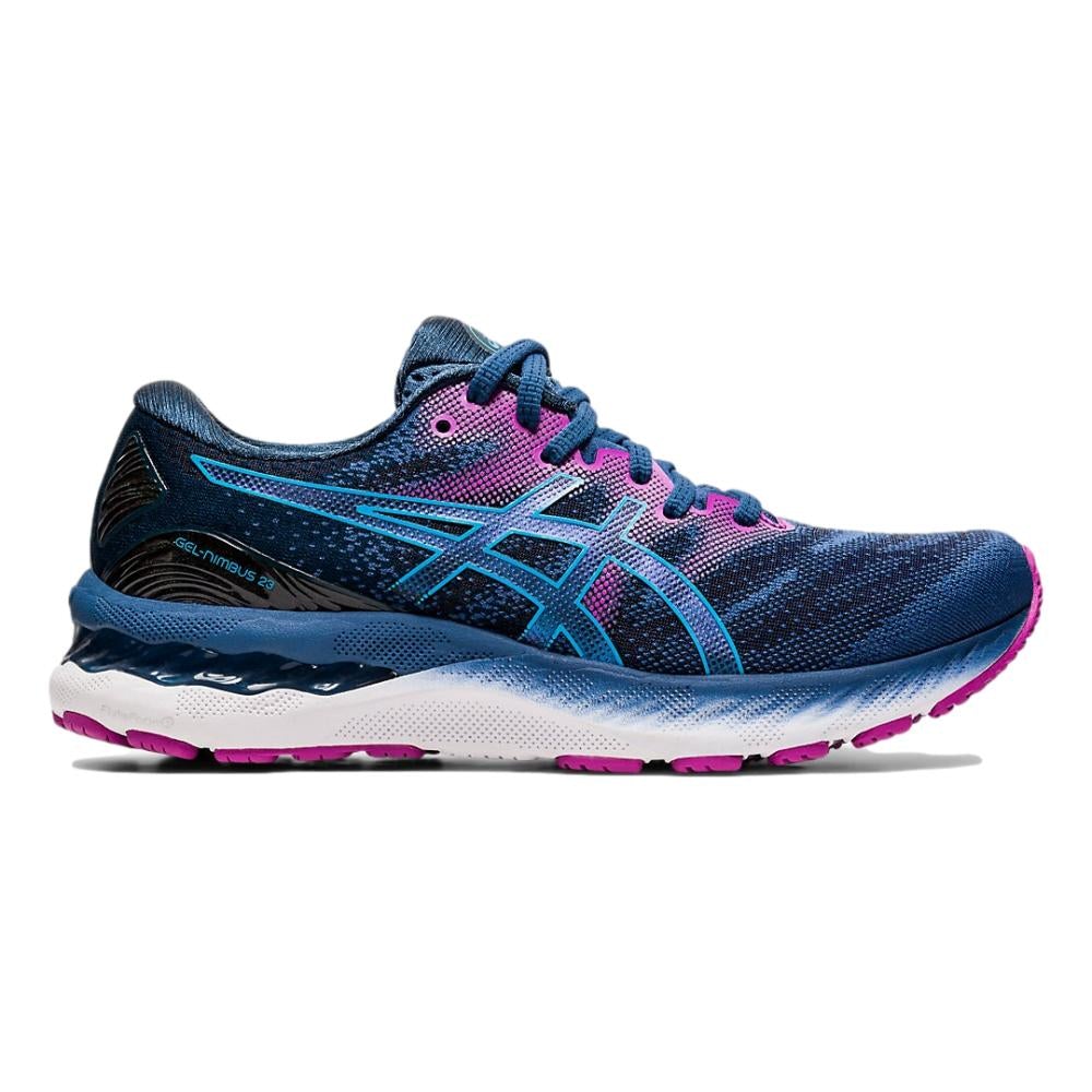 Women's Asics Gel-Nimbus 23, Grand Shark/Digital Aqua, 11 B Medium