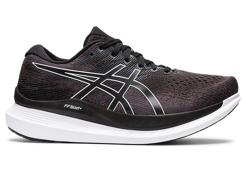 Women's Asics GlideRide 3, Black/White, 7 B Medium