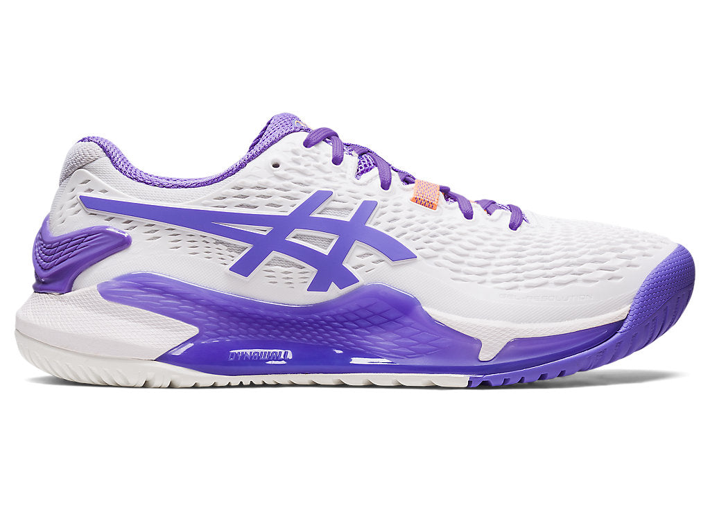 Women's Asics Gel-Resolution 9, White/Amethyst, 9 B Medium