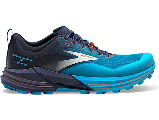Men's Brooks Cascadia 16, Peacoat/Atomic Blue/Rooibos, 10 D Medium