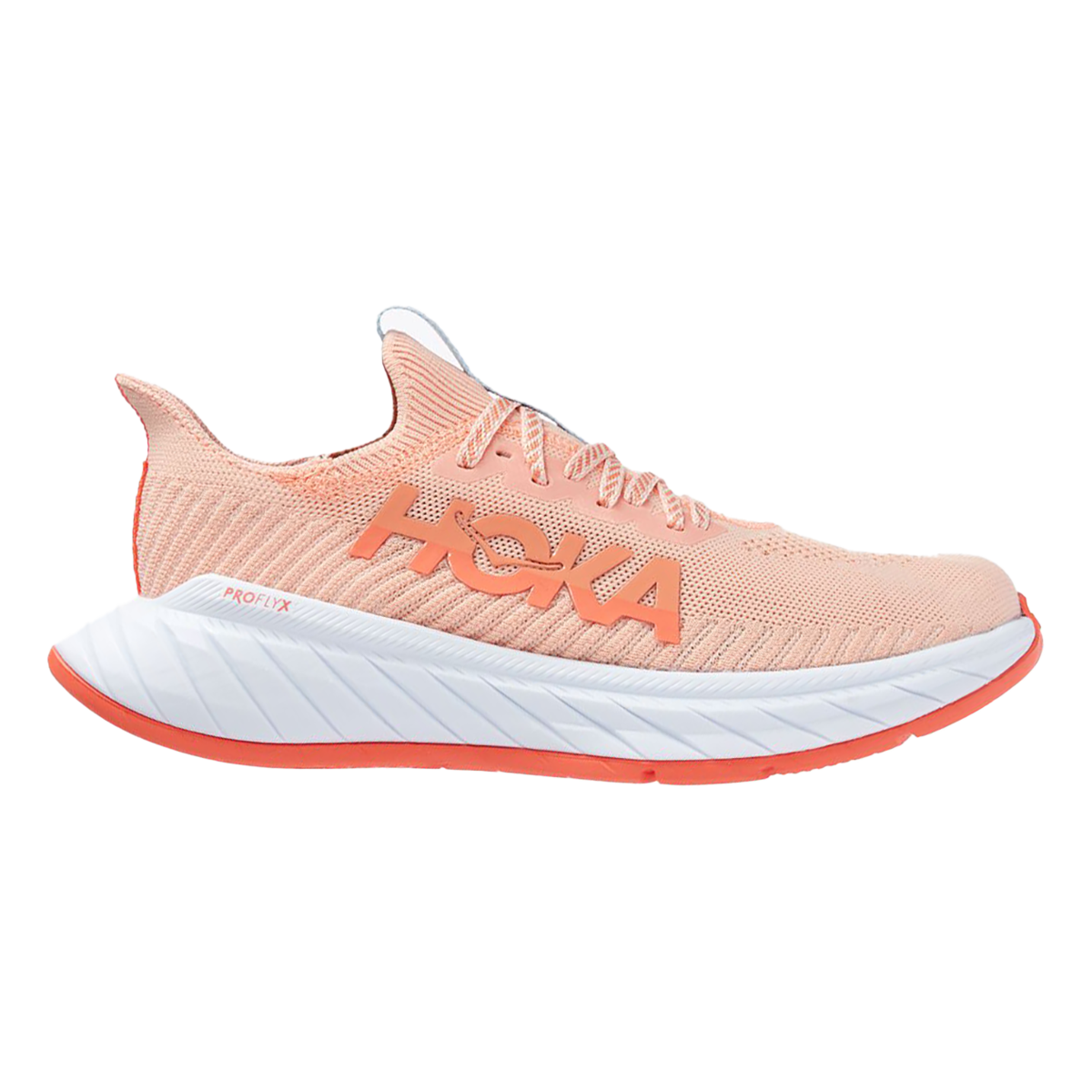 Women's Hoka One One Carbon X 3, Peach Parfait/ Summer Song, 9.5 B Medium