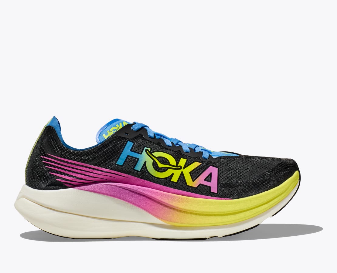 Men's Hoka One One Rocket X 2, Black/Multi, 12 D Medium