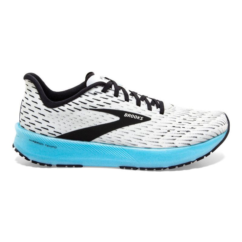 Women's Brooks Hyperion Tempo, White/Black/Iced Aqua, 5.5 B Medium