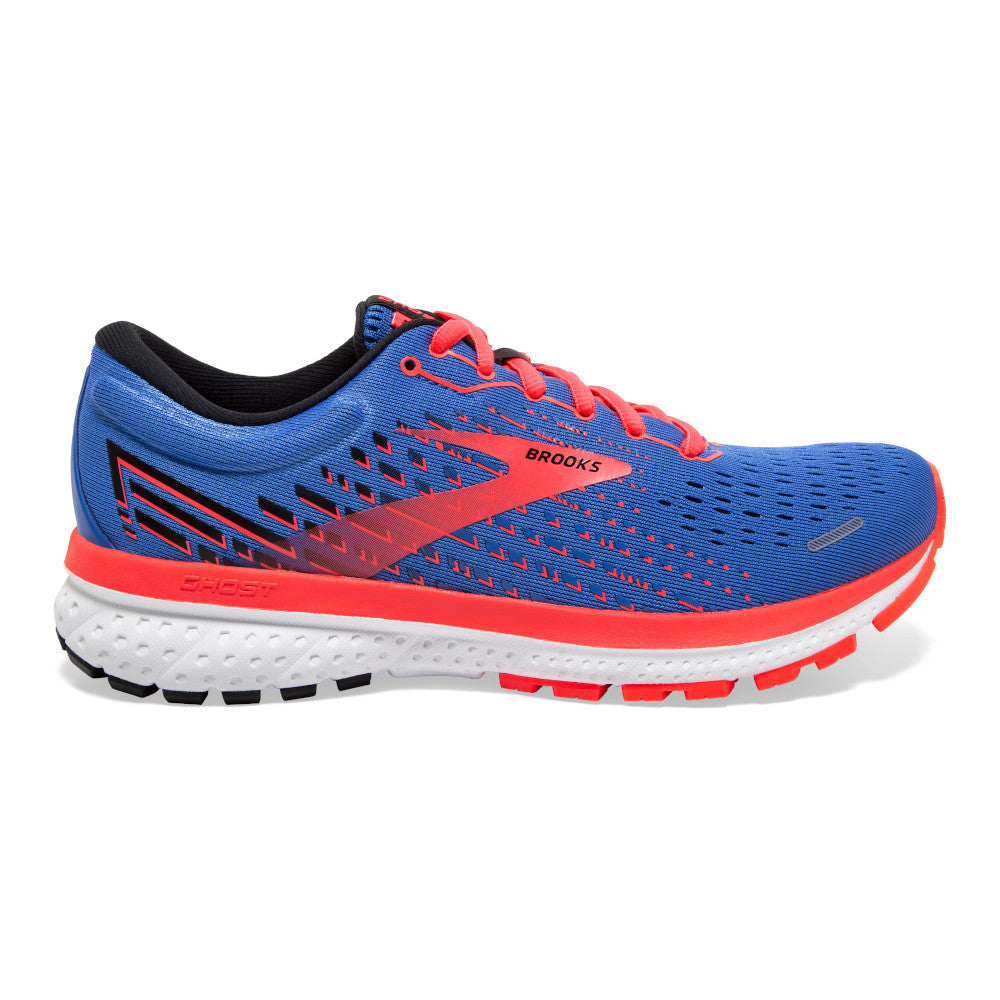 Women's Brooks Ghost 13, Blue/Coral/White, 7.5 B Medium