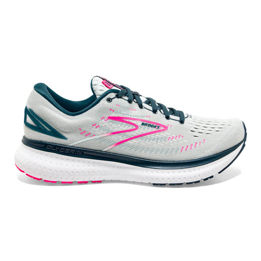 Women's Brooks Glycerin 19, Ice Flow/Navy/Pink, 8 B Medium