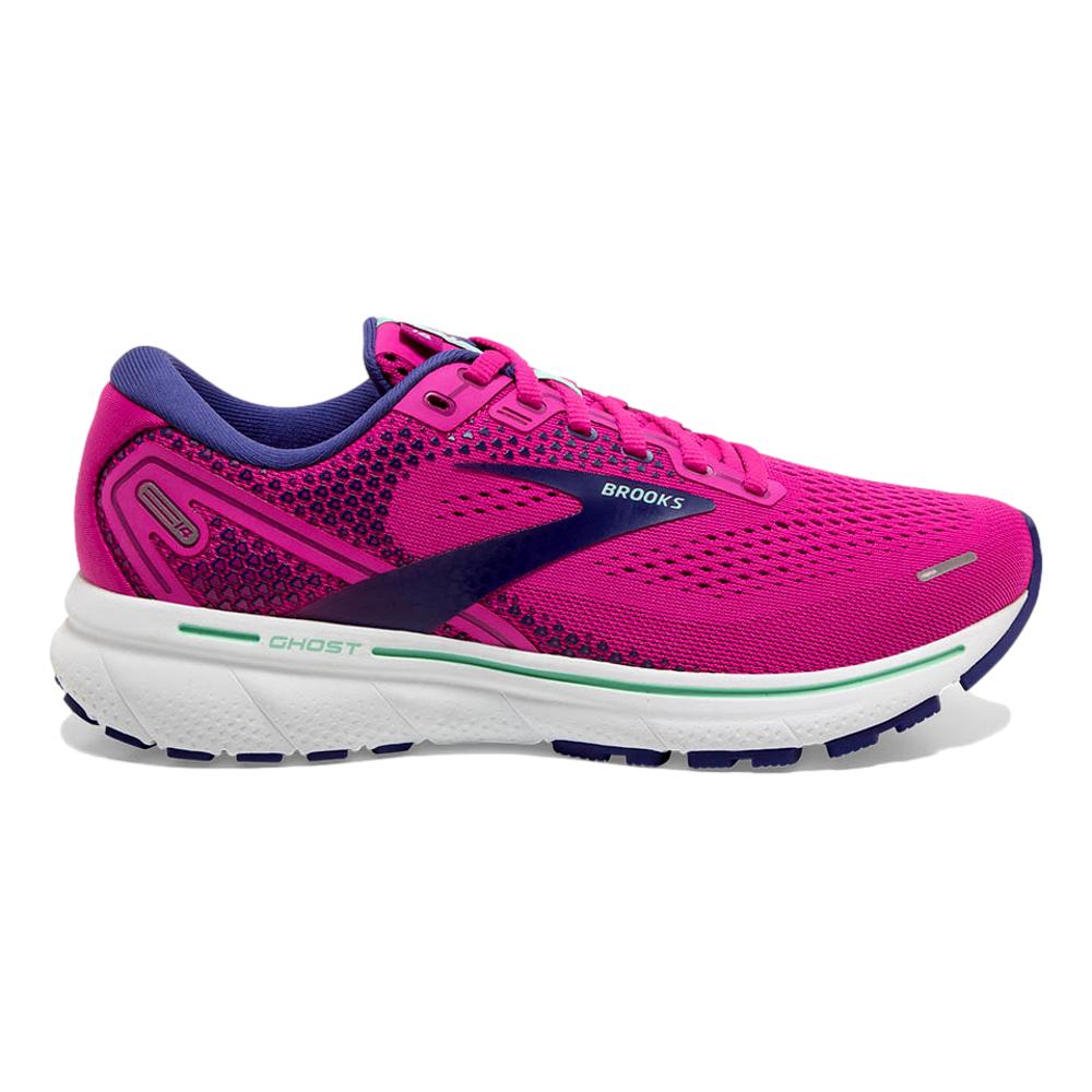 Women's Brooks Ghost 14, Fuschia/Yucca/Navy, 9.5 B Medium