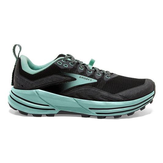 Women's Brooks Cascadia 16, Black/Ebony/Yucca, 6.5 B Medium