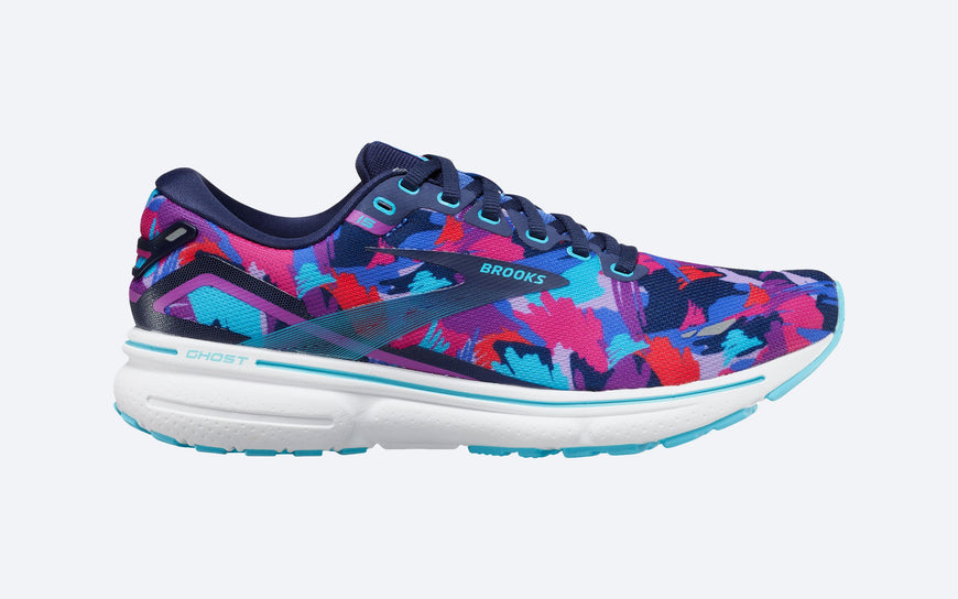 Women's Brooks Ghost 15, Blue/Eclipse/Purple, 8 B Medium