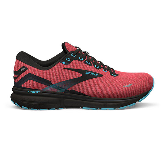 Women's Brooks Ghost 15, Coral/Black/Blue, 8 B Medium