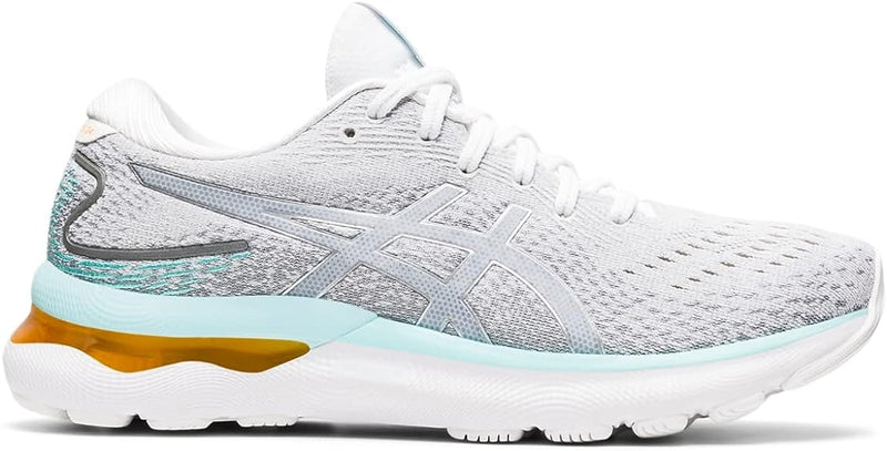 Women's Asics Gel-Nimbus 24, White/Pure Silver, 12 B Medium