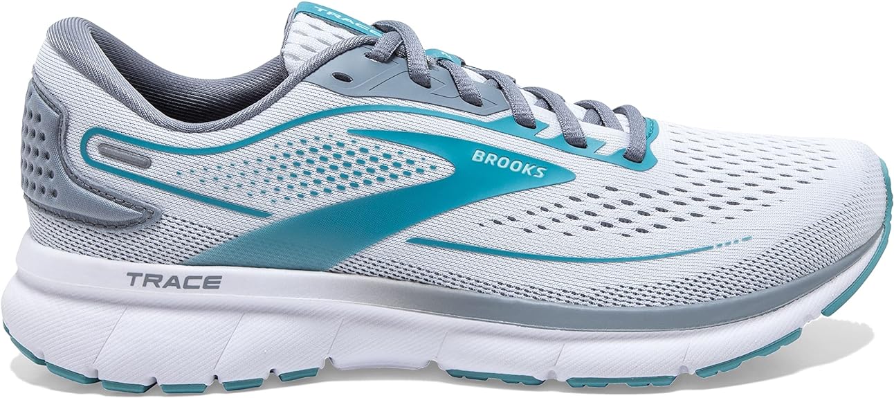 Women's Brooks Trace 2, White/Grey/Porcelain, 10 B Medium