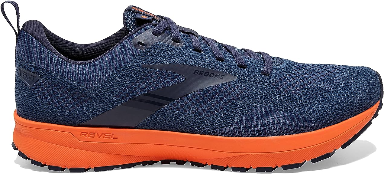 Men's Brooks Revel 5, Titan/Peacoat/Flame, 13 D Medium