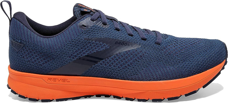 Men's Brooks Revel 5, Titan/Peacoat/Flame, 11.5 D Medium