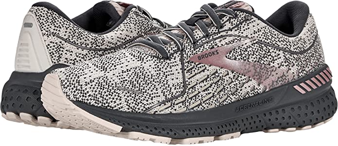Women's Brooks Adrenaline GTS 21, Almond/Ombre/Metallic, 6.5 B Medium