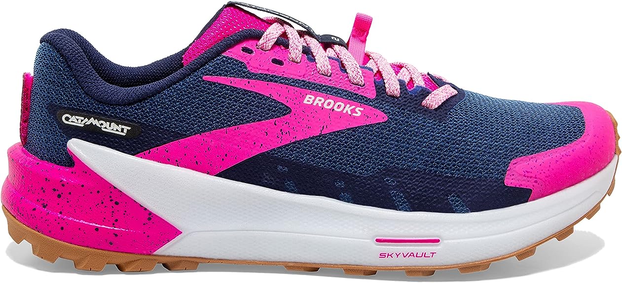 Women's Brooks Catamount 2, Peacoat/Pink/Biscuit, 9.5 B Medium