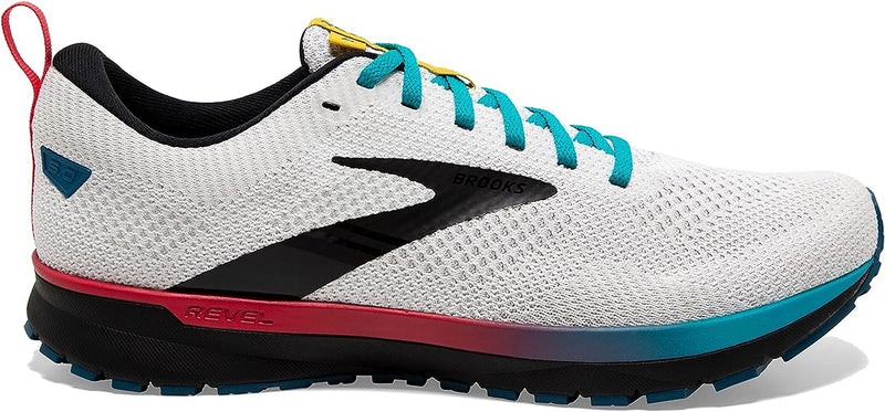 Women's Brooks Revel 5, White/Black/Bluebird, 10 B Medium
