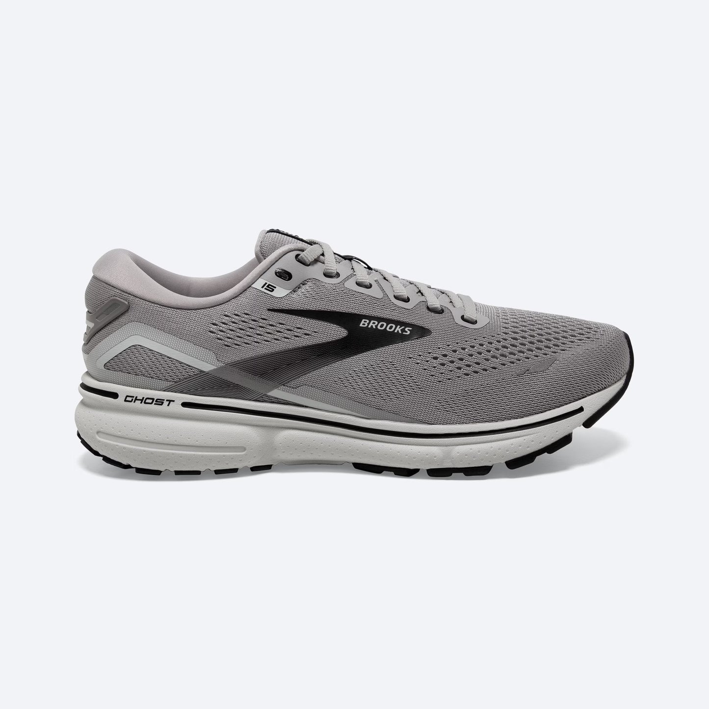 Men's Brooks Ghost 15, Alloy/Oyster/Black, 7 D Medium