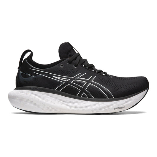Men's Asics Gel-Nimbus 25, Black/Pure Silver, 13 2E Wide