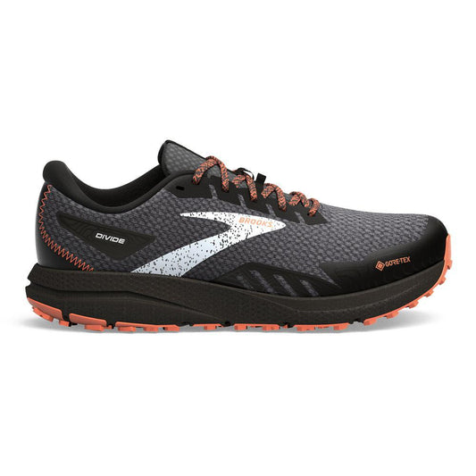 Men's Brooks Divide 4 GTX, Black/Firecracker/Blue, 10.5 D Medium