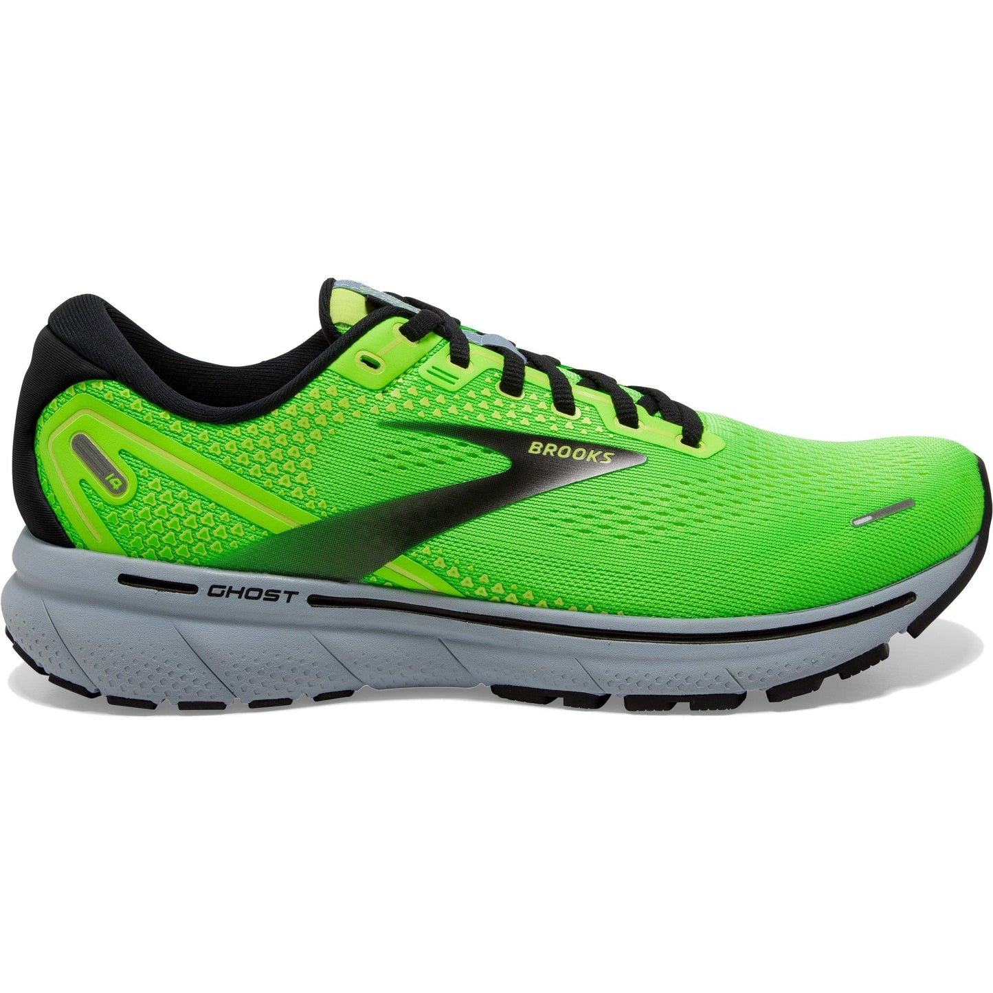 Men's Brooks Ghost 14, Green Gecko/Blue/Black, 8.5 D Medium