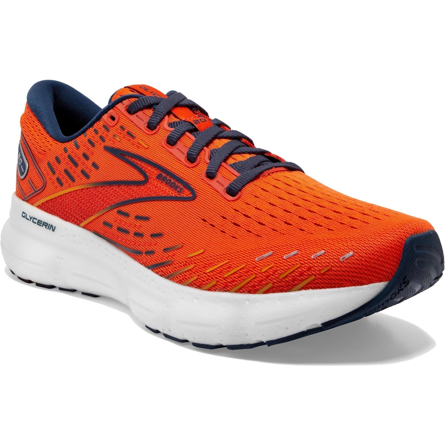Men's Brooks Glycerin 20, Orange/Titan/Flame, 10.5 D Medium