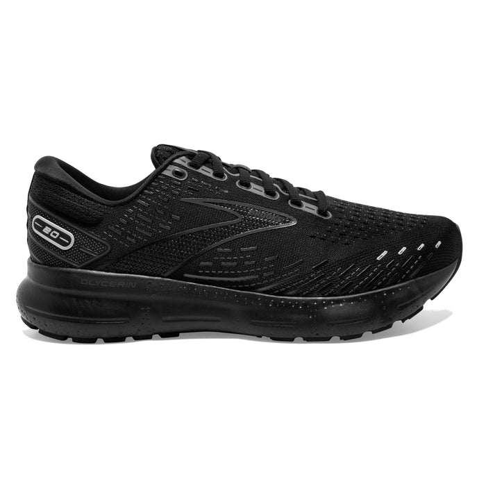 Women's Brooks Glycerin 20, Black/Black/Ebony, 10 B Medium