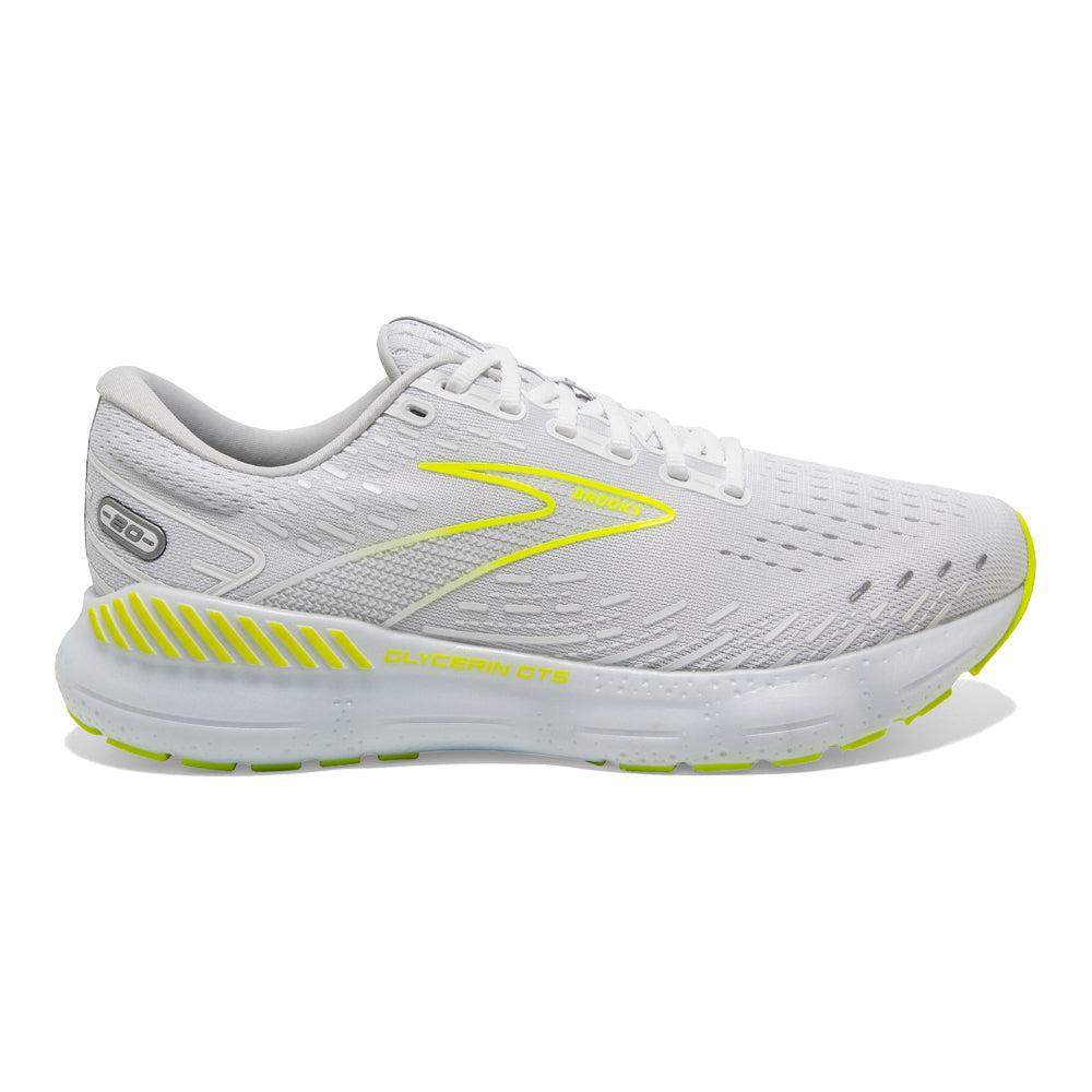 Men's Brooks Glycerin GTS 20, White/Nightlife, 12 D Medium