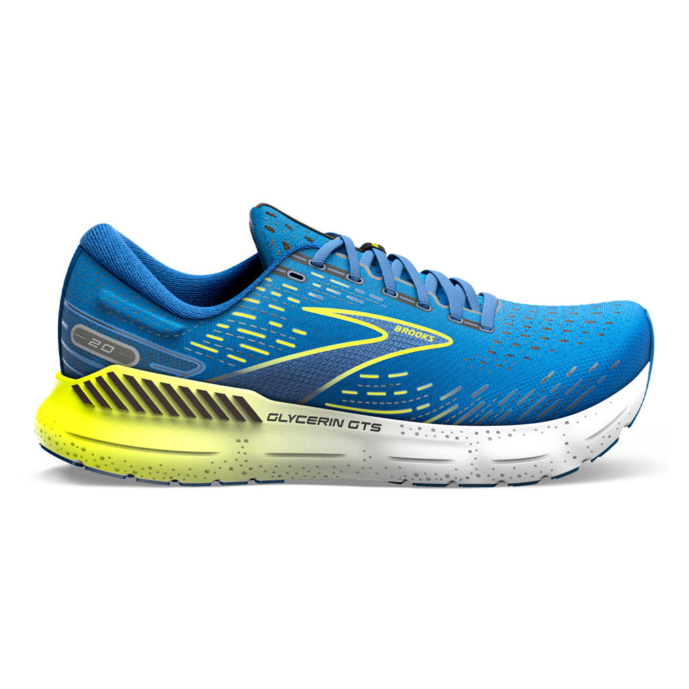 Men's Brooks Glycerin GTS 20, Blue/Nightlife/White, 12 D Medium