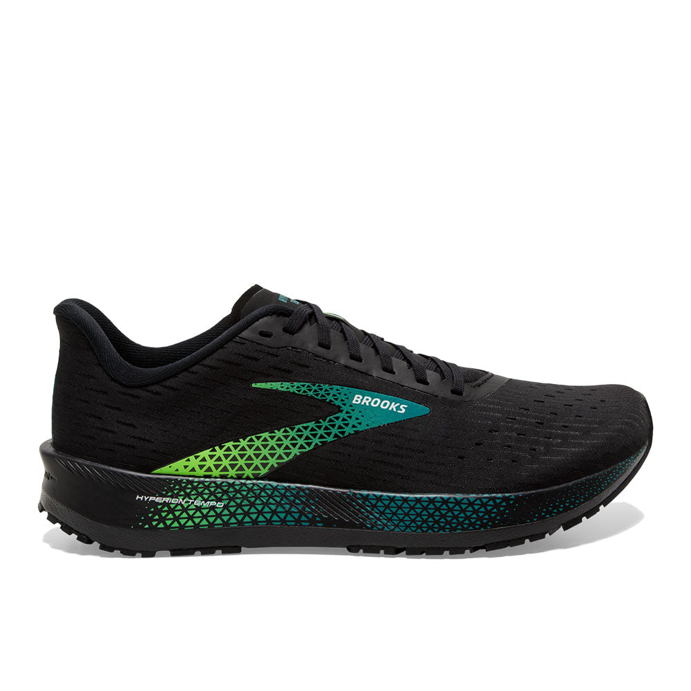 Men's Brooks Hyperion Tempo, Black/Kayaking/Green Gecko, 13 D Medium