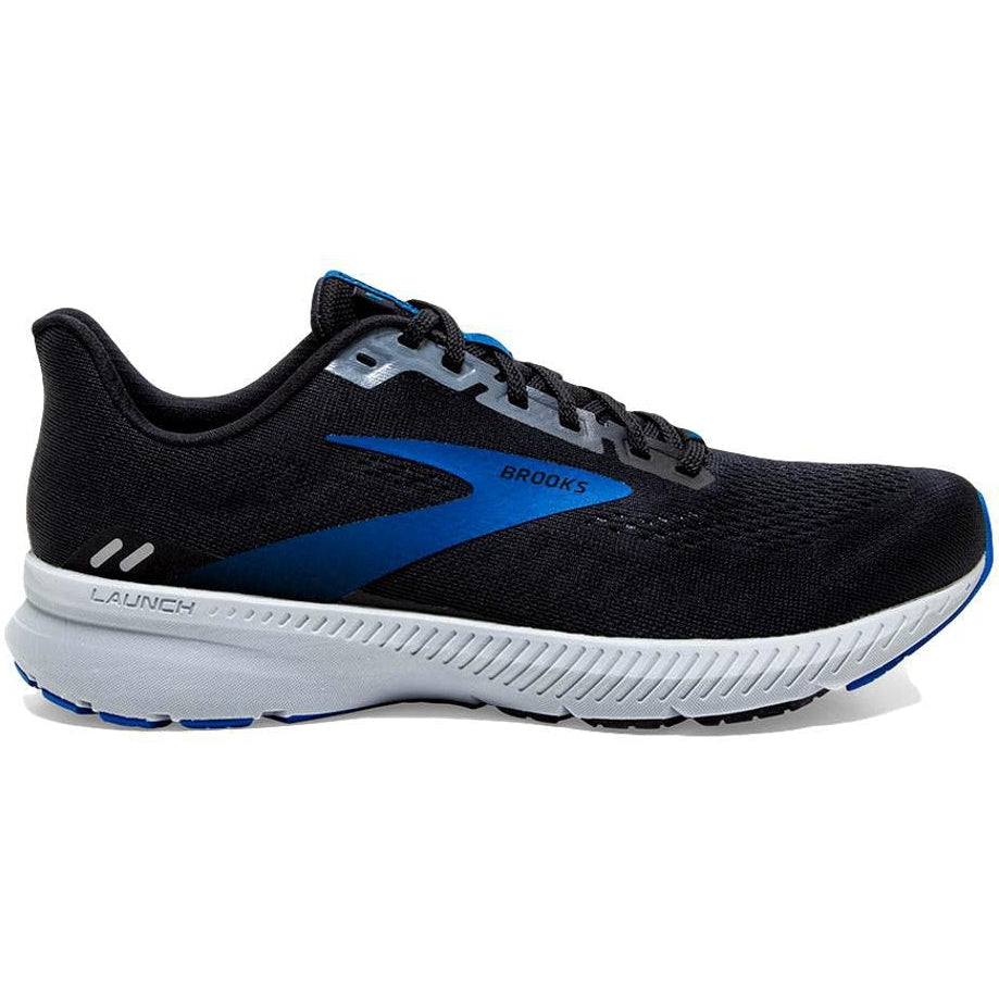 Men's Brooks Launch 8, Black/Grey/Blue, 8.5 D Medium