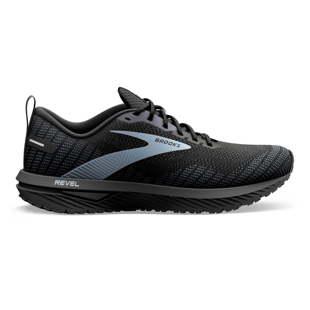Men's Brooks Revel 6, Black/Blackened Pearl/Grey, 8.5 D Medium