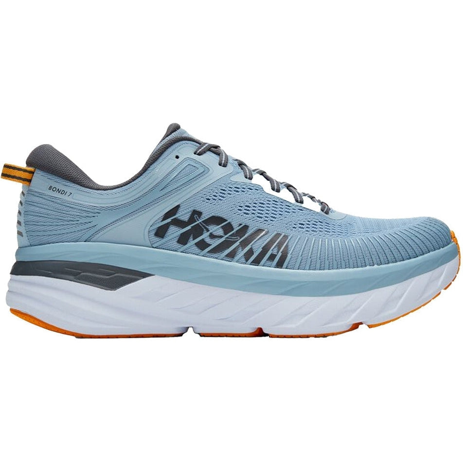 Men's Hoka One One Bondi 7, Blue Fog/Castlerock, 9 D Medium