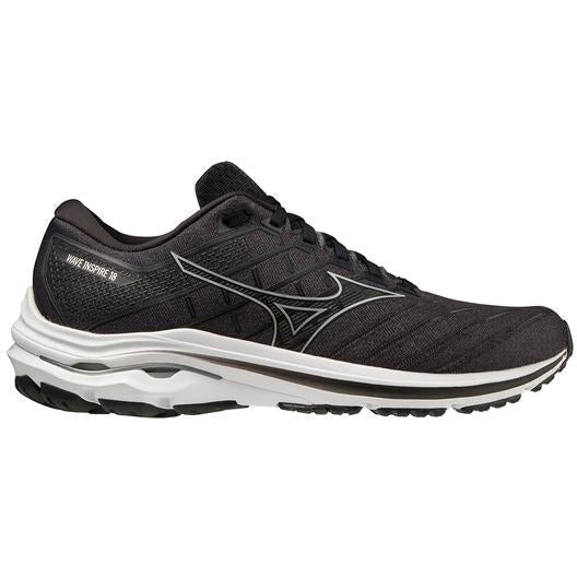 Men's Mizuno Wave Inspire 18, Black/Silver, 15 D Medium