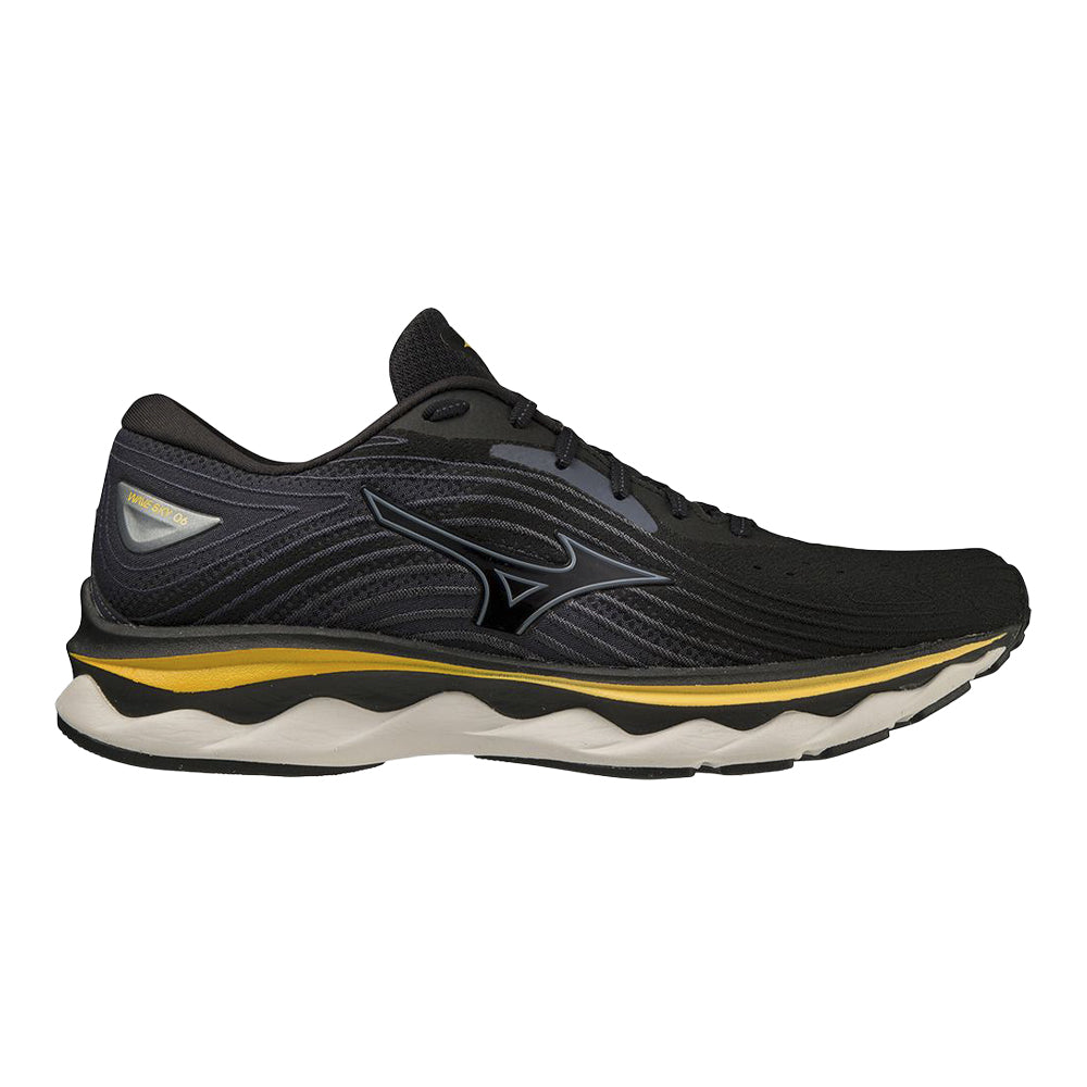 Men's Mizuno Wave Sky 6, Black-Tradewinds, 10.5 D Medium
