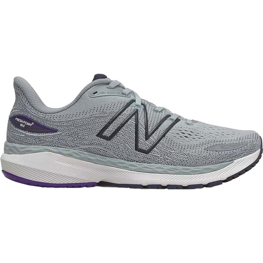 Men's New Balance Fresh Foam X 860v12, Light Aluminum/Deep Violet, 9.5 D Medium