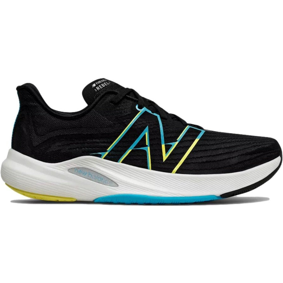 Men's New Balance FuelCell Rebel V2, Black/Virtual Sky/Ghost Pepper, 11.5 D Medium