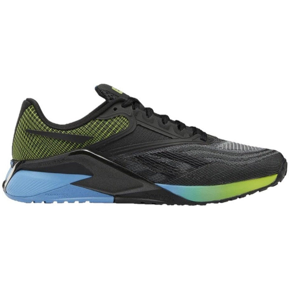Men's Reebok Nano X2, Core Black/Essential Blue/Acid Yellow, 11 D Medium