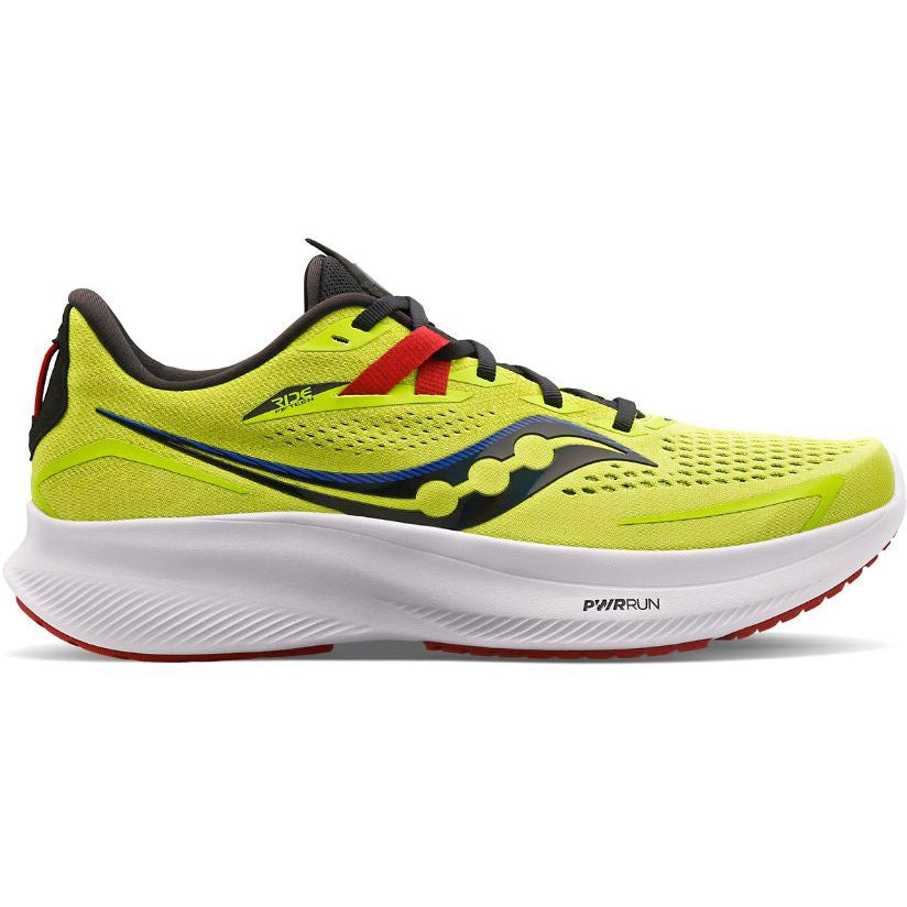 Men's Saucony Ride 15, ACID LIME/SPICE, 11.5 D Medium