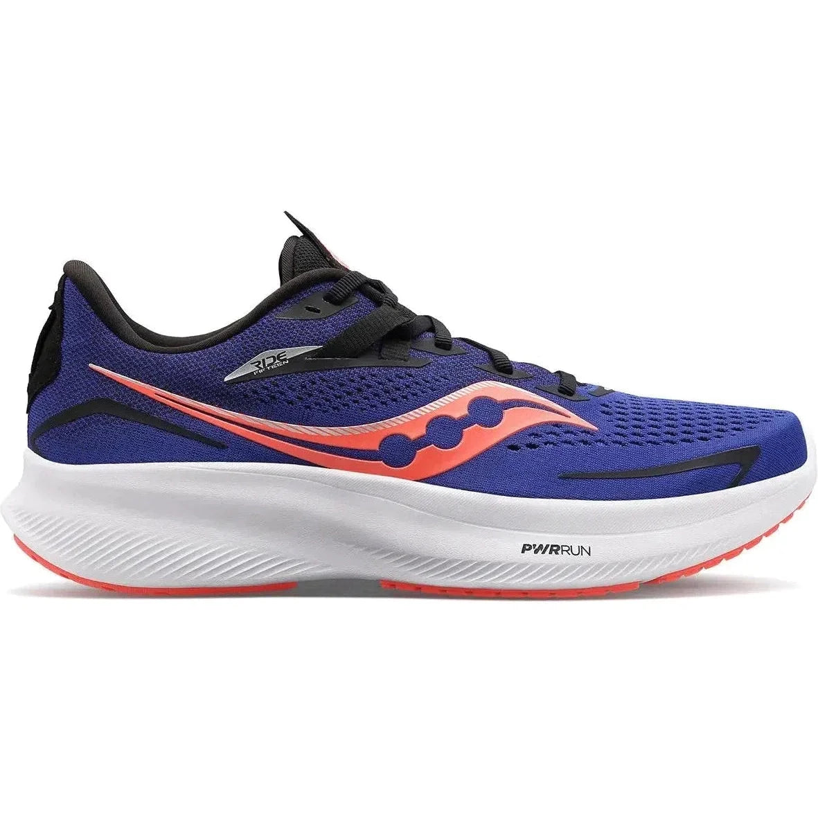 Men's Saucony Ride 15, SAPPHIRE/VIZIRED, 11.5 2E Wide