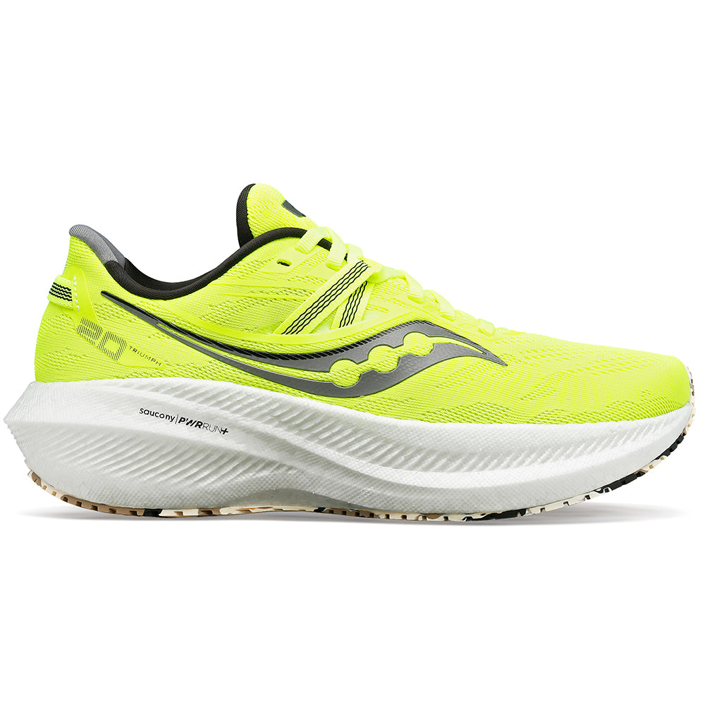 Men's Saucony Triumph 20, Citron/Black, 10.5 D Medium