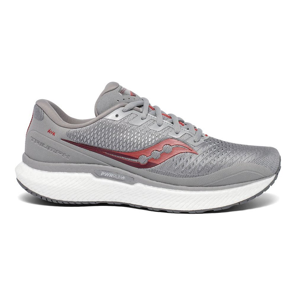 Men's Saucony Triumph 18, Alloy/Red, 10 2E Wide