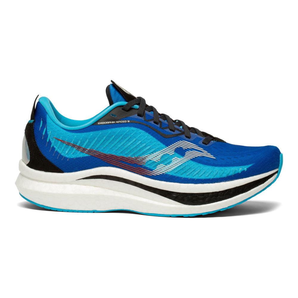 Men's Saucony Endorphin Speed 2, Royal/Black, 9 D Medium