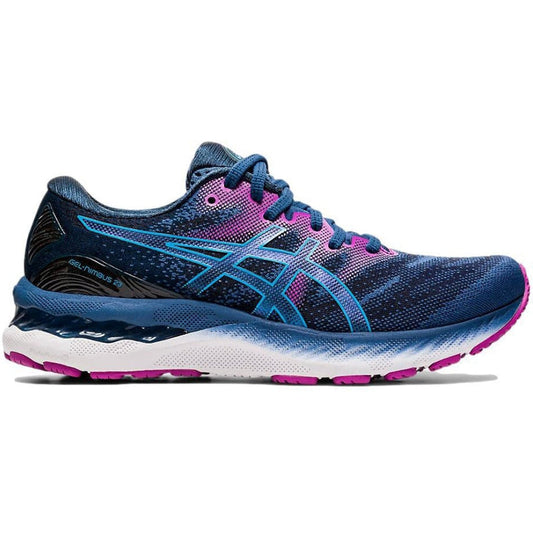 Women's Asics Gel-Nimbus 23, Grand Shark/Digital Aqua, 6 B Medium