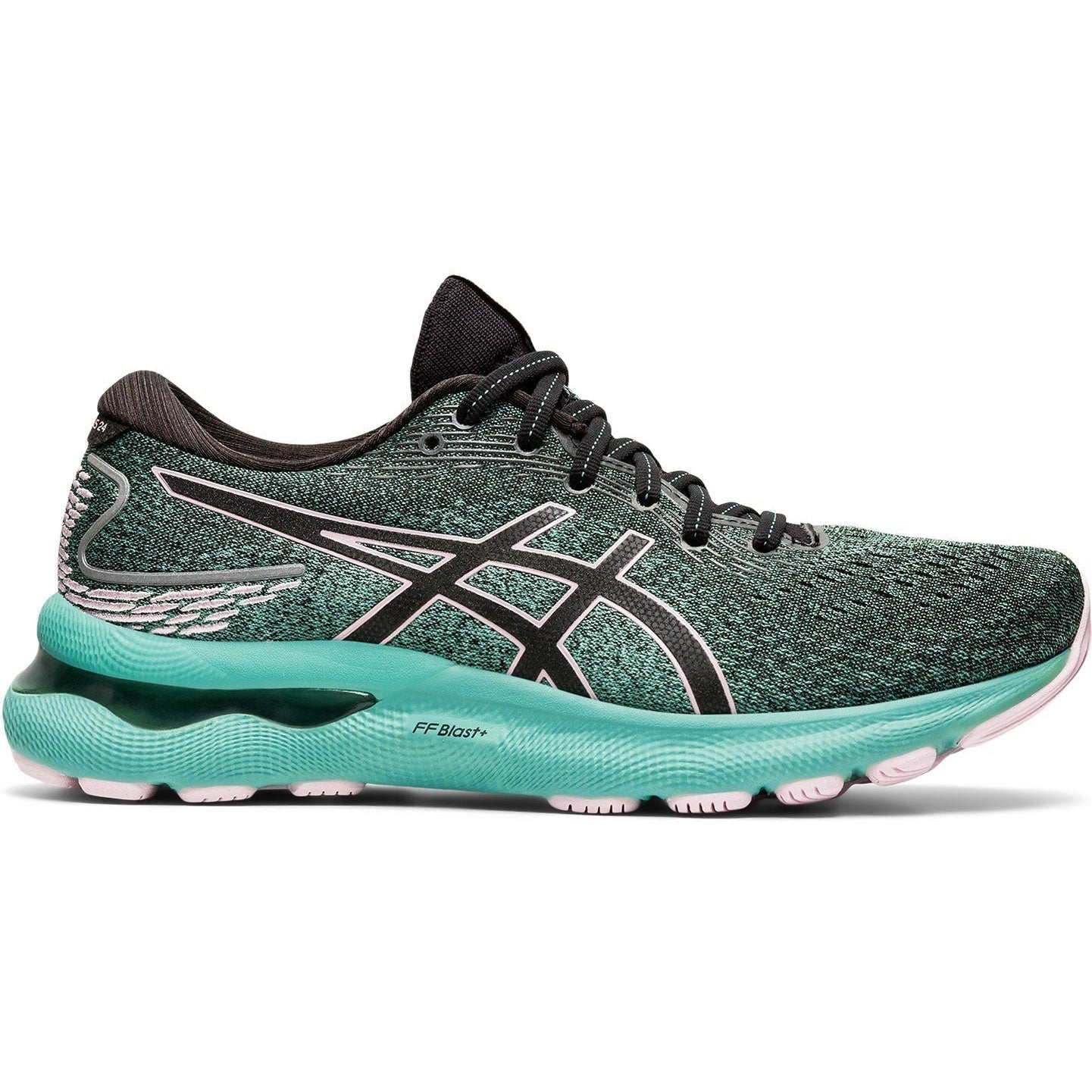 Women's Asics GEL-Nimbus 24, Black/Barely Rose, 10 B Medium