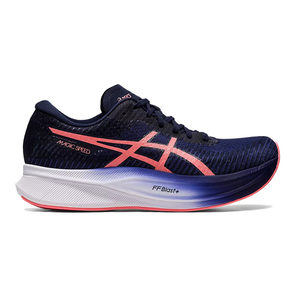 Women's Asics Magic Speed 2, Indigo Blue/Papaya, 8 B Medium