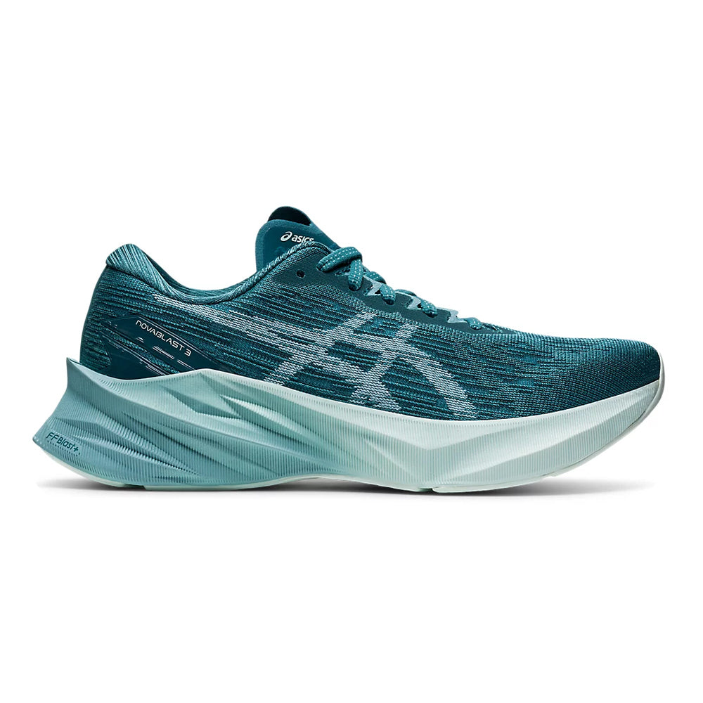 Women's Asics Novablast 3, Misty Pine/Smoke Blue, 8 B Medium