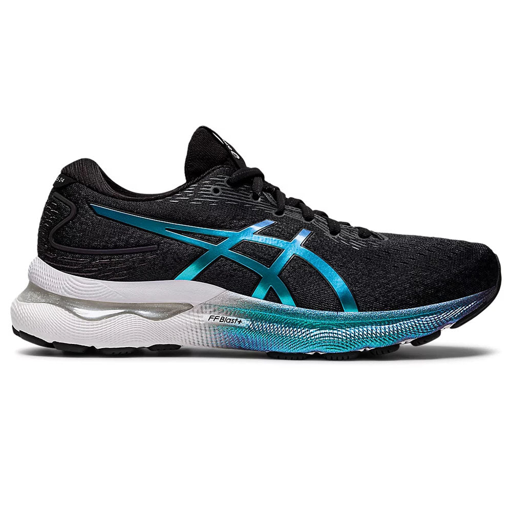 Women's Asics Gel-Nimbus 24 Platinum, Black/Black, 8.5 B Medium