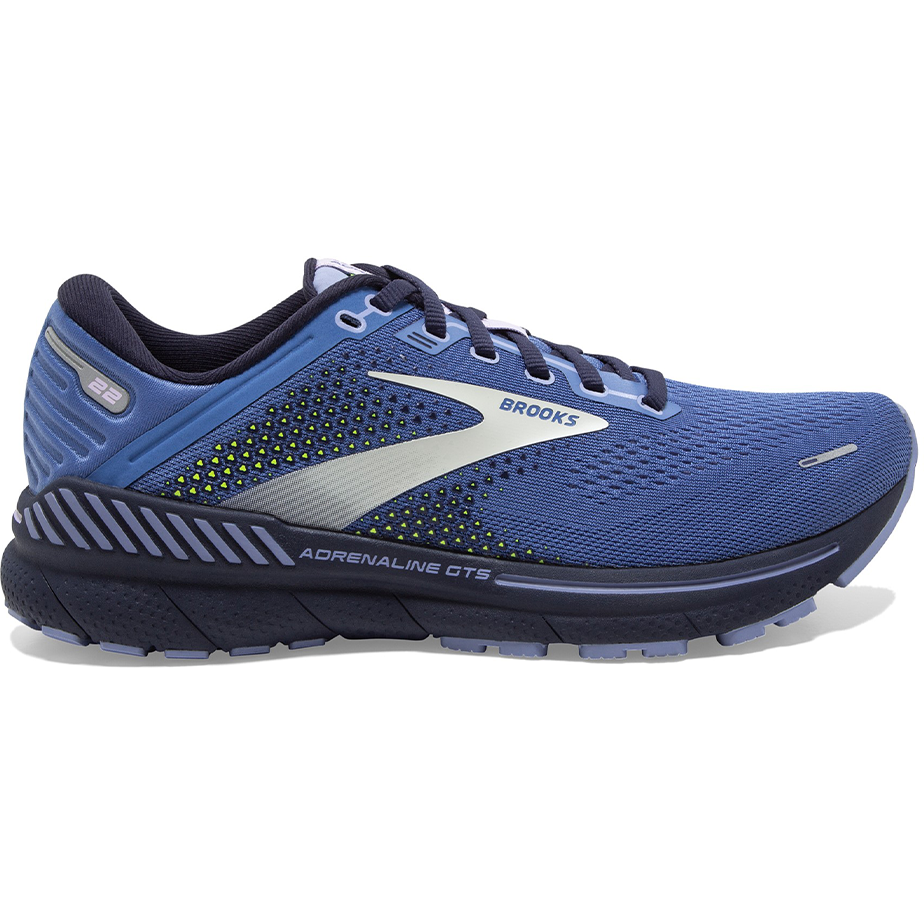 Women's Brooks Adrenaline GTS 22, Blue/Purple/Nightlife, 6 B Medium